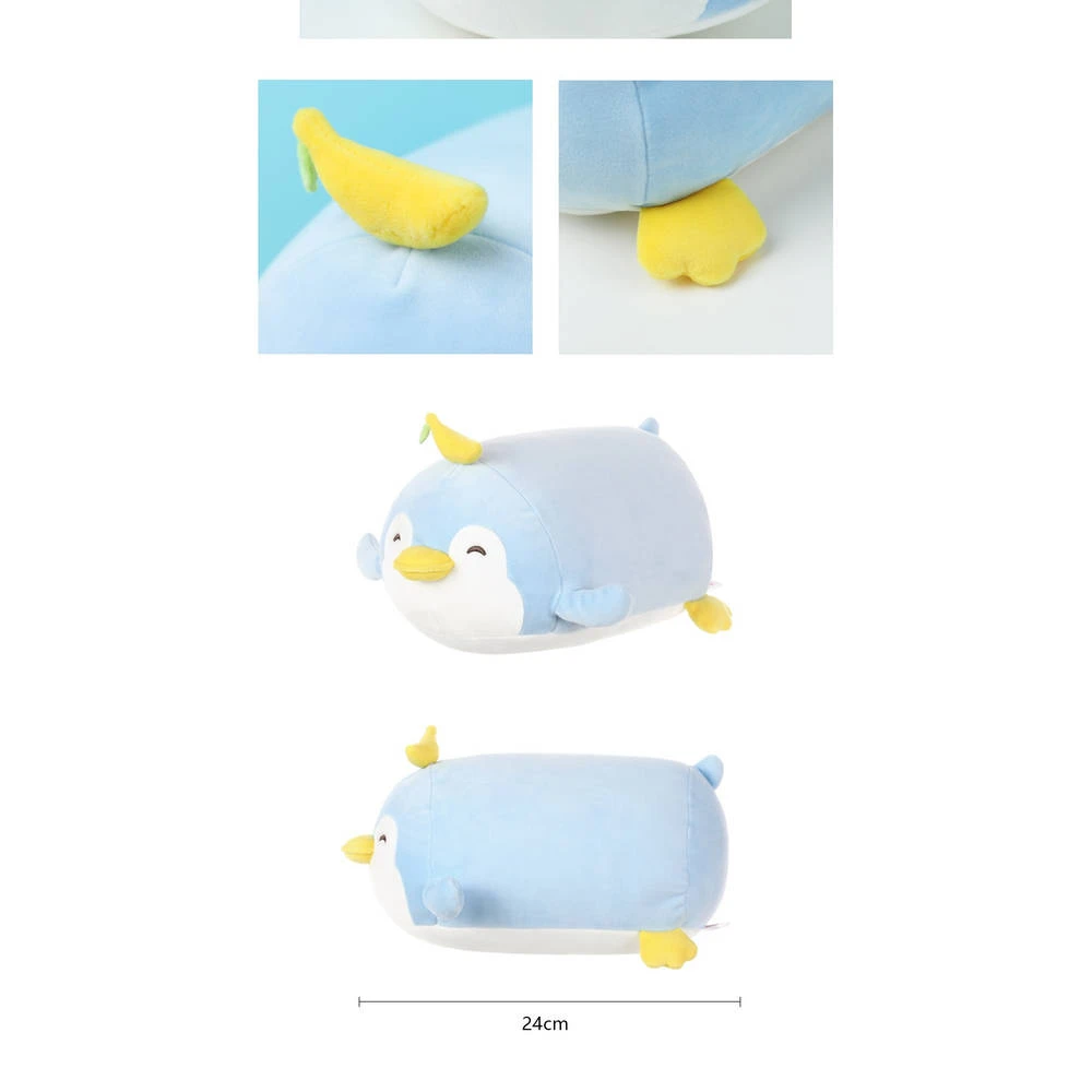 Miniso Pluchen Liggende Pinguïn Met Banaan - Blauw 3 Miniso Pluchen Liggende Pinguïn Met Banaan - Blauw - Afbeelding 3