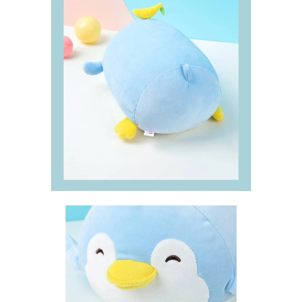 Miniso Pluchen Liggende Pinguïn Met Banaan - Blauw 5 Miniso Pluchen Liggende Pinguïn Met Banaan - Blauw - Afbeelding 5