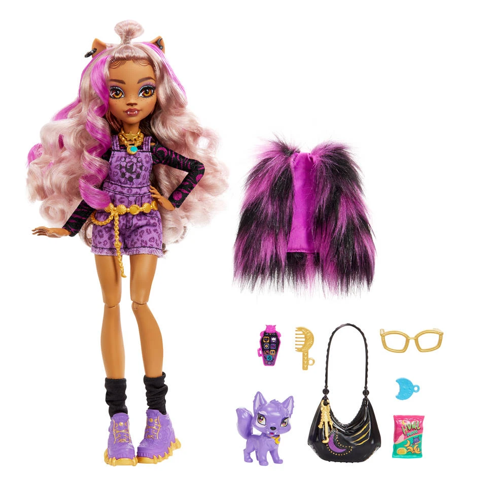 MATTEL Monster High Clawdeen Wolf Pop Met Huisdier En Accessoires 2 MATTEL Monster High Clawdeen Wolf Pop Met Huisdier En Accessoires - Afbeelding 2