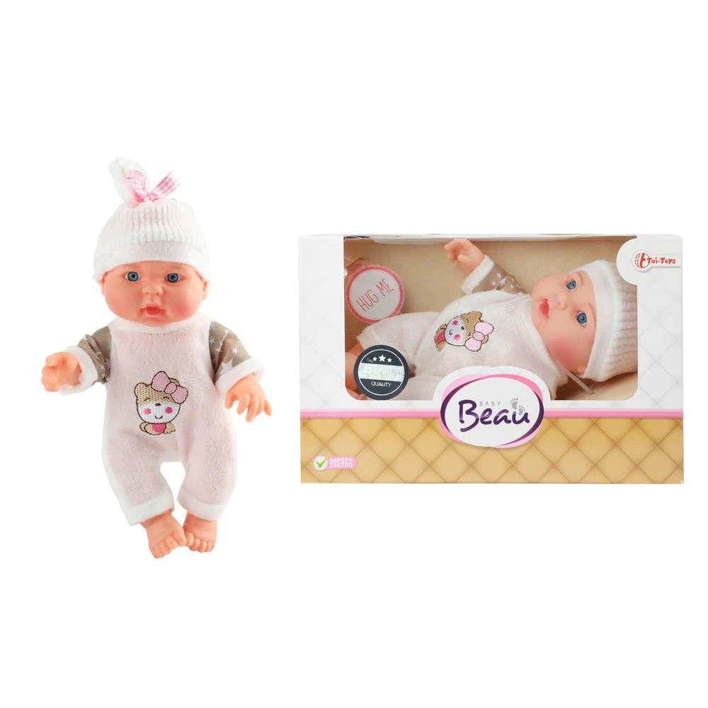No Brand Baby Beau Pop Met Muts - 23 Cm 1 No Brand Baby Beau Pop Met Muts - 23 Cm