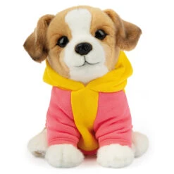 No Brand Studio Pets Jacky Knuffelhond Met Hoodie - 23 Cm