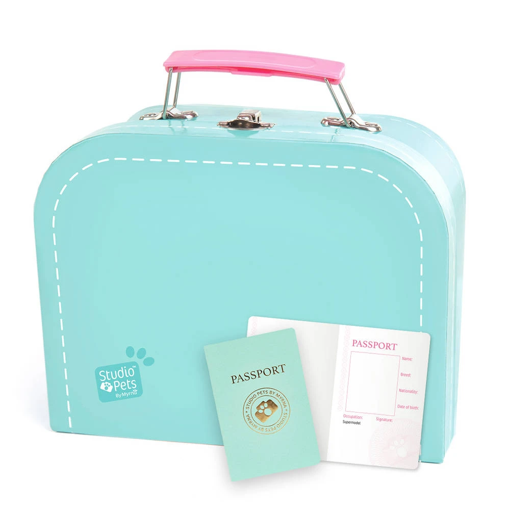 No Brand Studio Pets Koffertje Voor 16 Cm Knuffels - Turquoise 1 No Brand Studio Pets Koffertje Voor 16 Cm Knuffels - Turquoise